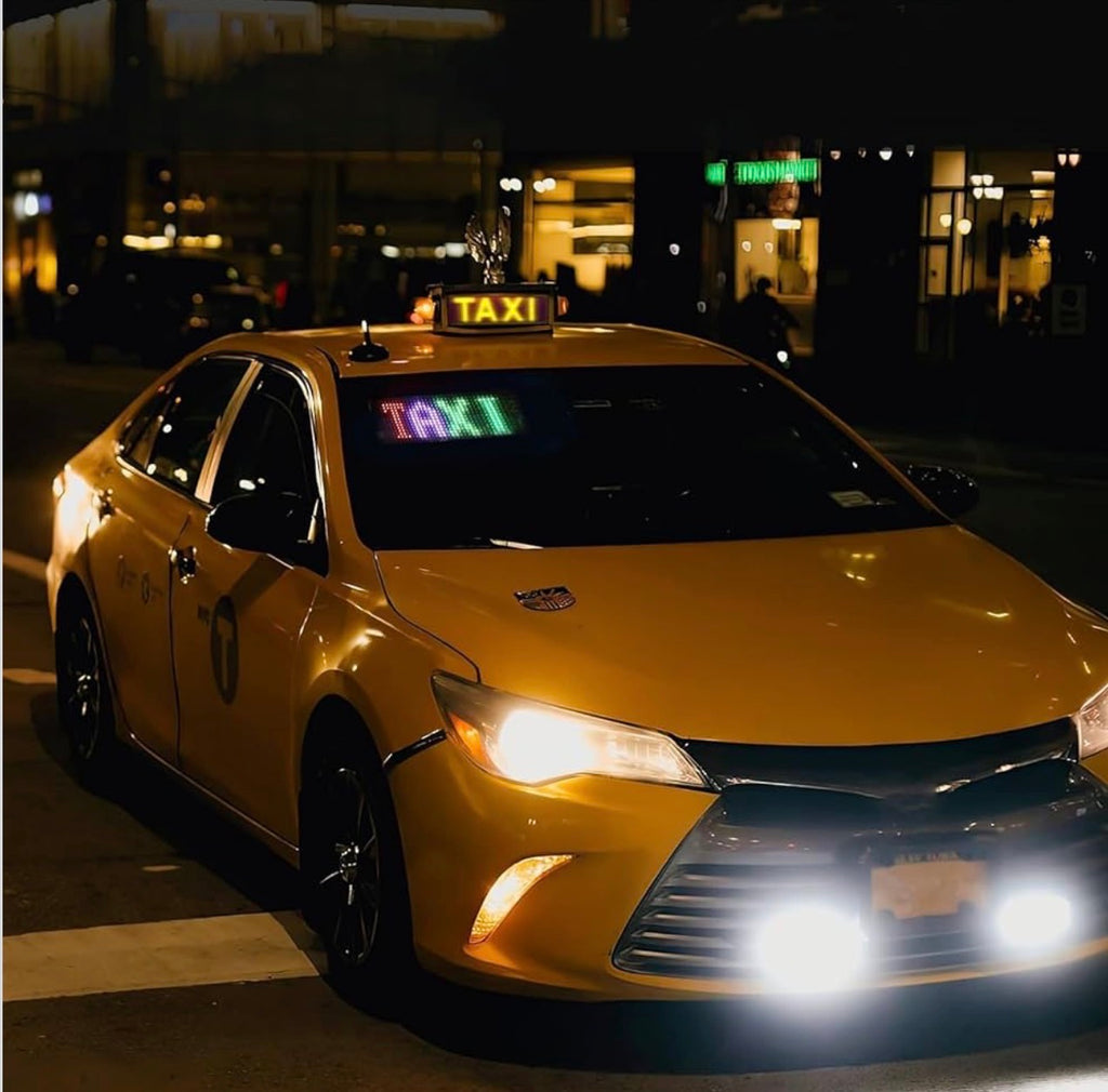 7x3 Bluetooth LED Scrolling Sign - Programmable Car Window Display with App Control, Customizable Text & Animations for Business Advertising & Store Decor